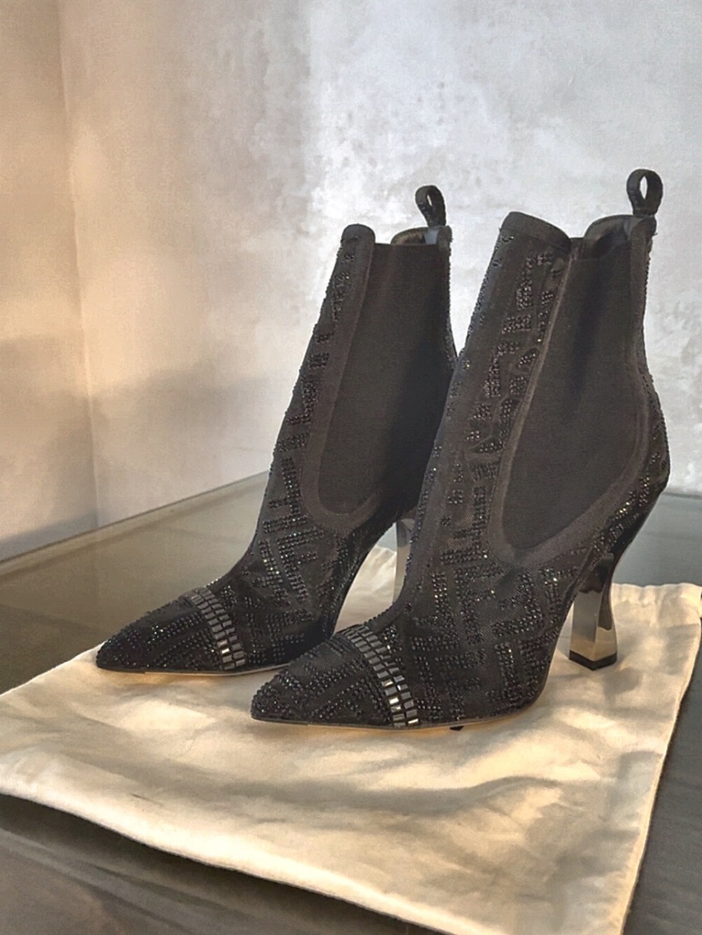 Fendi Tronchetto Rete Strass